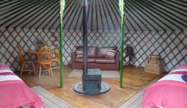 Inside one of our luxury Yurts, Keld in the Yorkshire Dales.