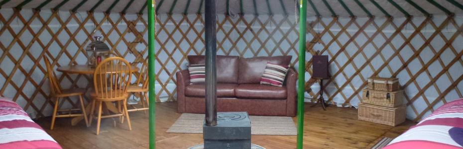Inside one of our luxury Yurts. Keld, Yorkshire Dales